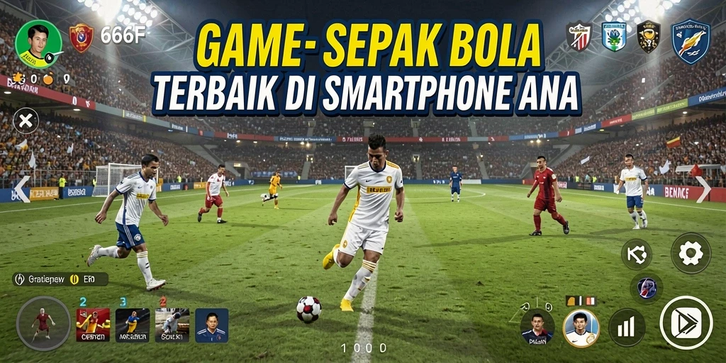 Tangkapan layar utama 666F menampilkan aksi sepak bola yang mengesankan.