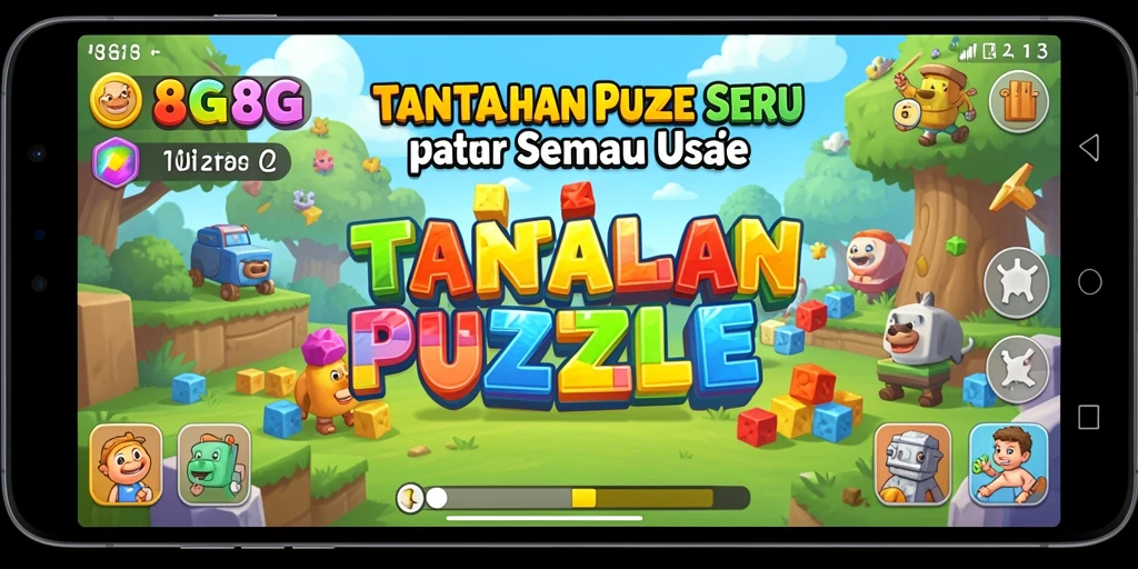 Tampilan gameplay utama 8G8G yang menantang dan seru.