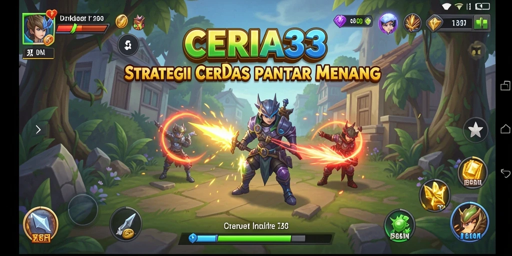 Tampilan gameplay menarik dari CERIA33 yang menampilkan pertempuran strategis.