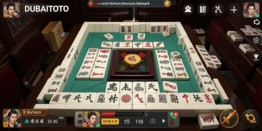 Tampilan menarik dari gameplay Mahjong di DUBAITOTO.