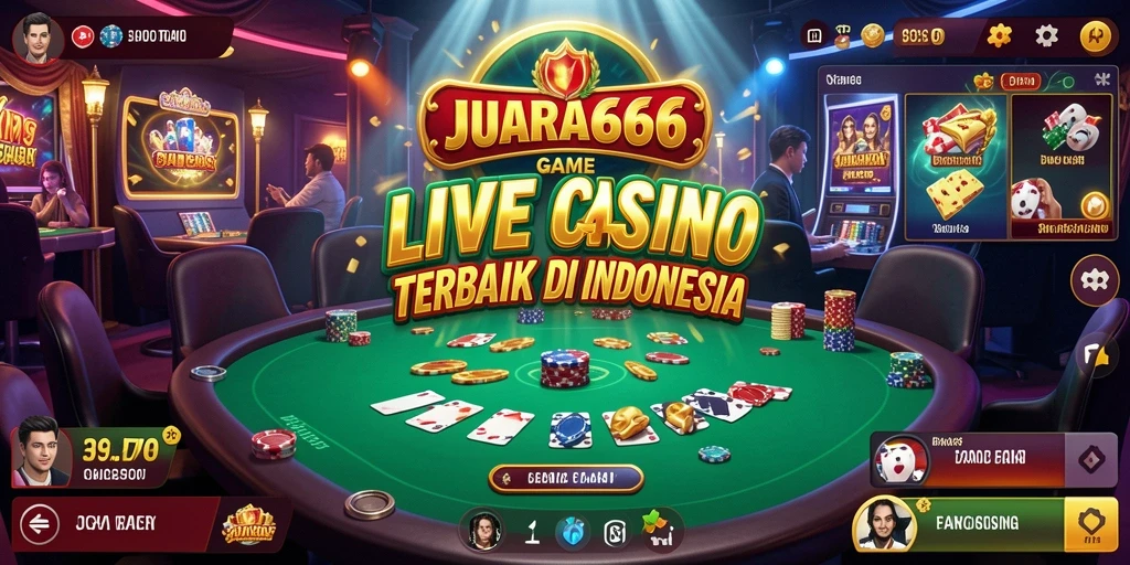 Tampilan gameplay JUARA666 dengan dealer langsung dan permainan yang mendebarkan.