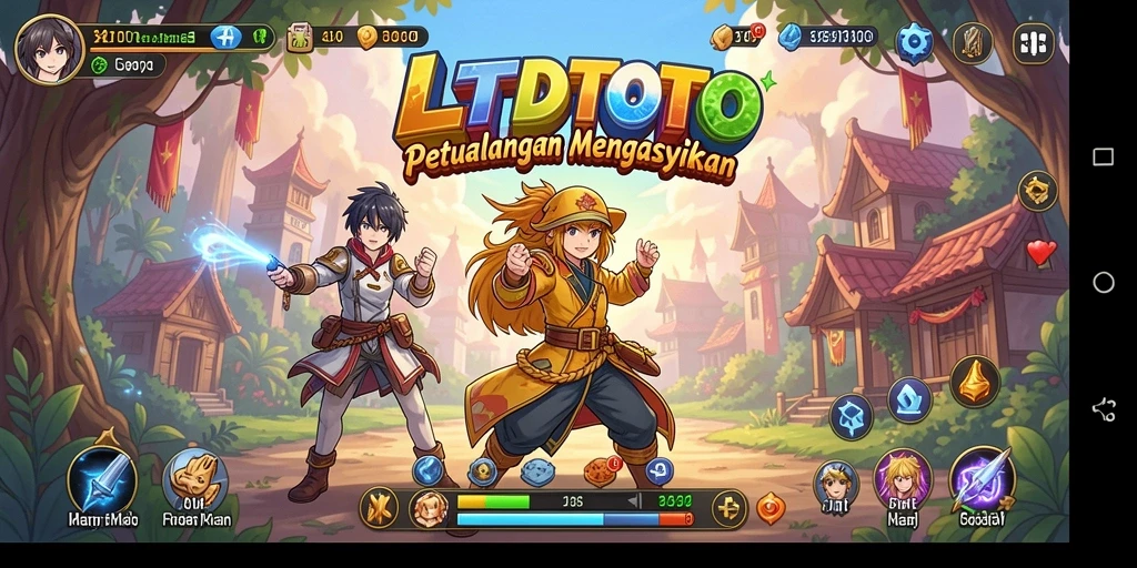 Tampilan menarik dari gameplay LTDTOTO dengan karakter anime yang dinamis.