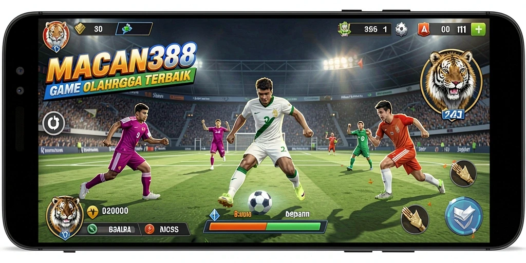 Screenshot gameplay menampilkan aksi seru dalam game olahraga.