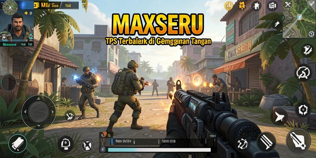 Tampilan gameplay seru dari MAXSERU di tengah pertempuran yang intens.