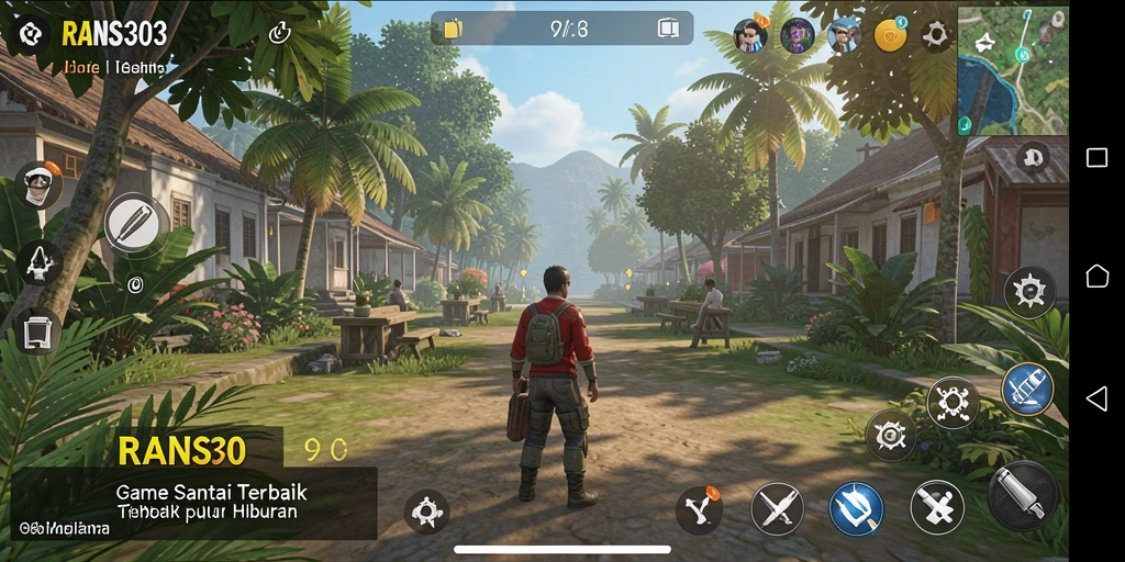 Screenshot gameplay RANS303 yang menunjukkan aksi kasino yang santai.
