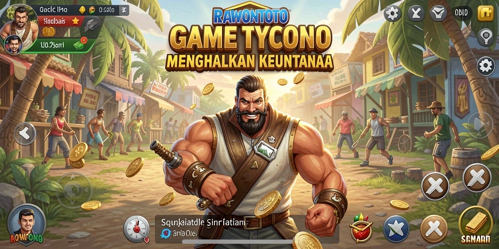 Tangkapan layar gameplay <strong>RAWONTOTO</strong> menampilkan momen mendebarkan dalam pengelolaan usaha Tycoon.