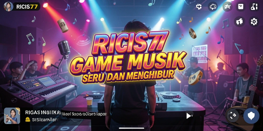Screenshot RICIS77 menampilkan pemain berinteraksi dengan musik dengan penuh semangat.