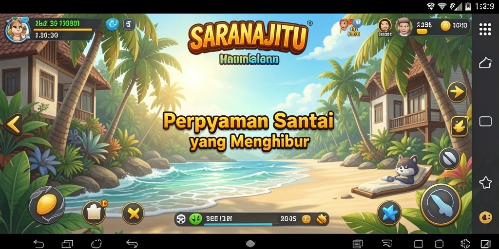 Tampilan gameplay SARANAJITU yang menyenangkan dan interaktif.