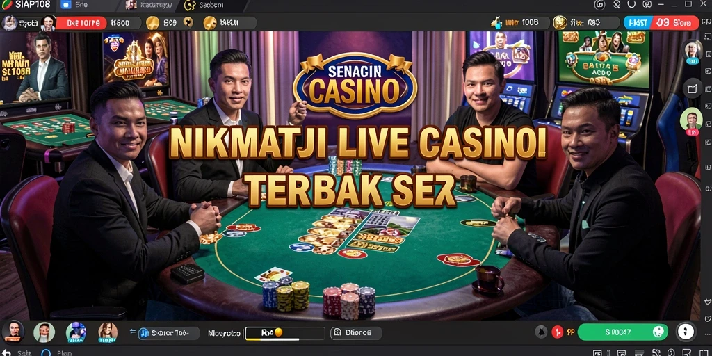 Screenshot SIAP108 menampilkan dealer profesional dan gameplay seru Live Casino.