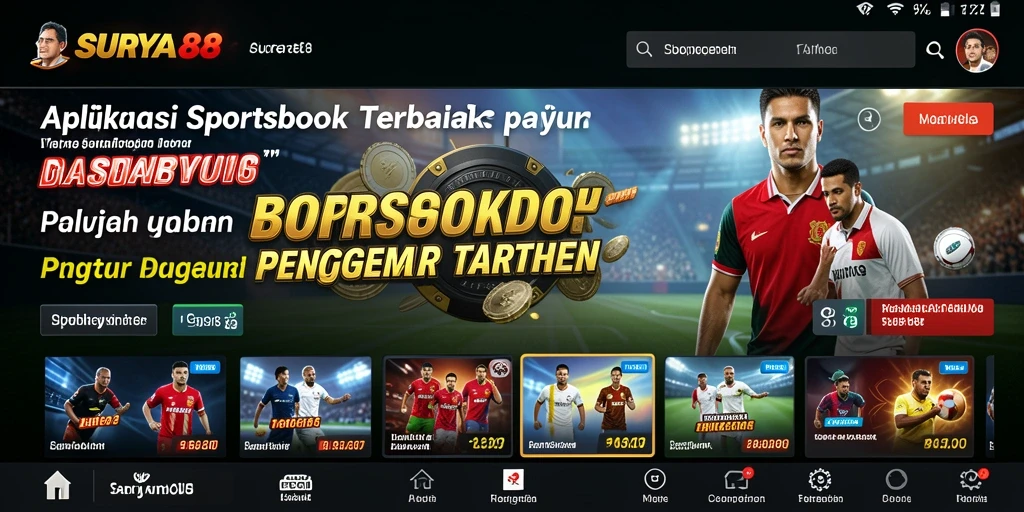 Tampilan gameplay Sportsbook di aplikasi SURYA88.