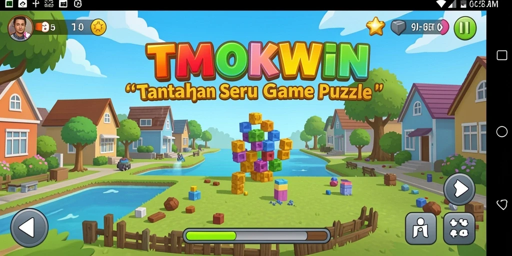 Tangkapan layar gameplay puzzle TMOKWIN dengan tantangan menarik.