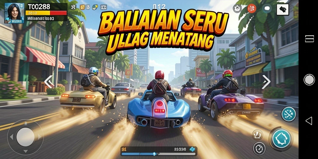 Gameplay TO288 yang menegangkan dan penuh aksi balap.