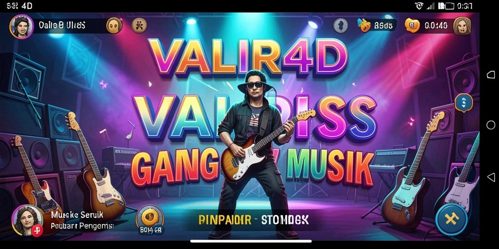 Screenshot gameplay VALIR4D menampilkan keasyikan bermain musik.